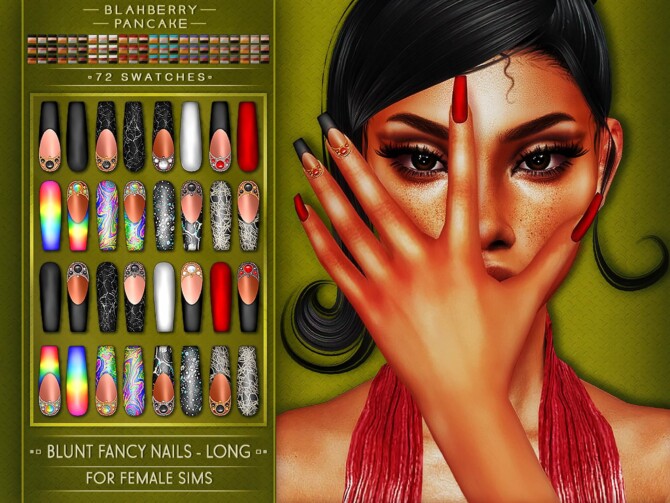 Fancy Nails 4 versions (F) at Blahberry Pancake