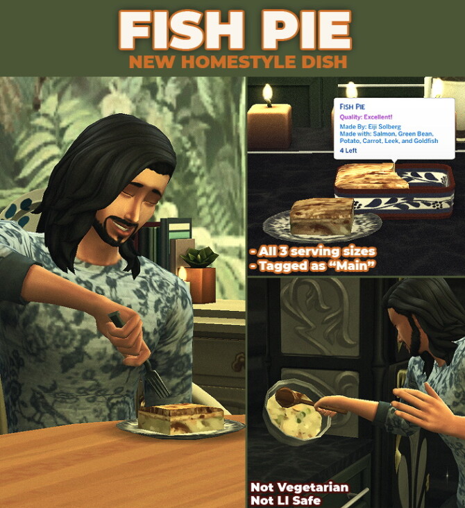 Fish Pie Custom Recipe by RobinKLocksley at Mod The Sims 4