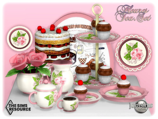 Fleures tea set by jomsims at TSR