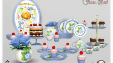 Fleures tea set by jomsims at TSR