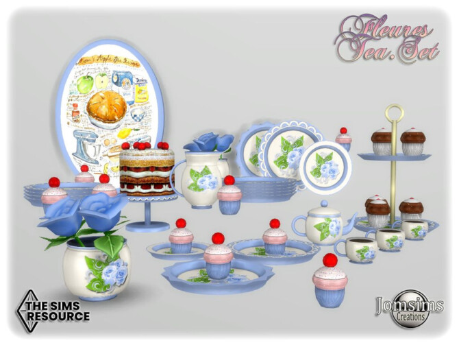 Fleures tea set by jomsims at TSR