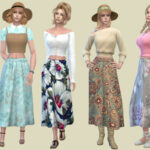 Floral country skirt by Birba32 at TSR