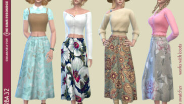 Floral country skirt by Birba32 at TSR