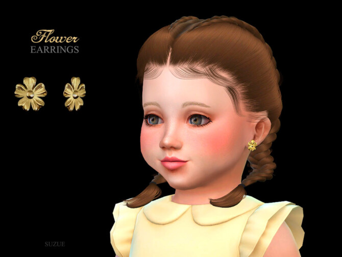 Flower Earrings Toddler by Suzue at TSR