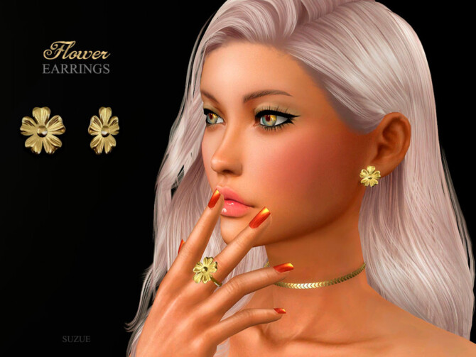 Flower Earrings by Suzue at TSR