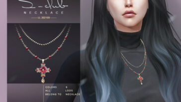 Flower necklace 202109 by S-Club LL at TSR