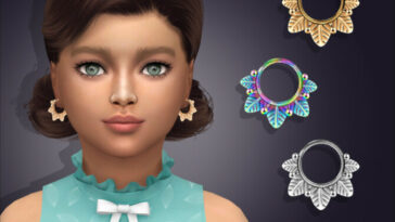 Folium Little Hoop Earrings For Kids by feyona at TSR