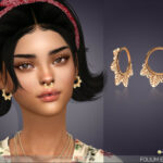 Folium Little Hoop Earrings by feyona at TSR