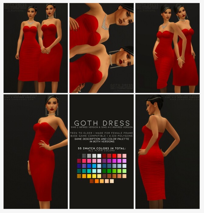 GOTH DRESS at Candy Sims 4