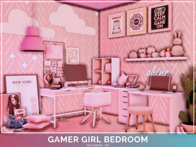 Gamer Girl Bedroom by Mini Simmer at TSR