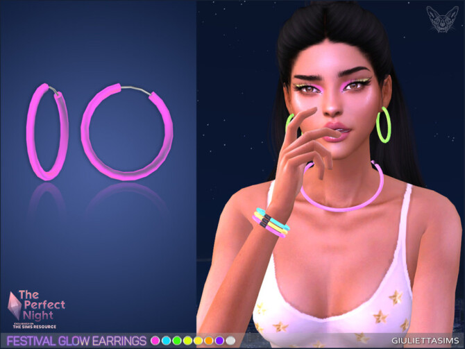 Glow Festival Hoop Earrings by feyona at TSR