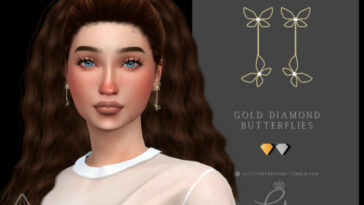 Gold Diamond Butterflies by Glitterberryfly at TSR