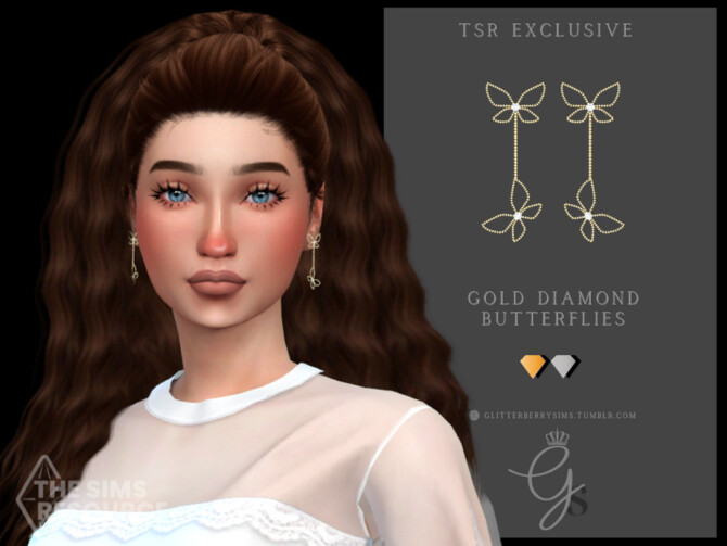 Gold Diamond Butterflies by Glitterberryfly at TSR