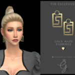 Gold Maze Earrings by Glitterberryfly at TSR