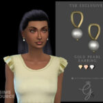 Gold Pearl Earrings by Glitterberryfly at TSR