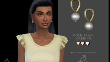 Gold Pearl Earrings by Glitterberryfly at TSR