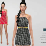 Gorillax3 Bow Tie Open Back Dress RC at Elfdor Sims