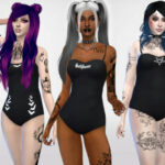 Goth Summer One Piece Swimsuits by MaruChanBe at TSR