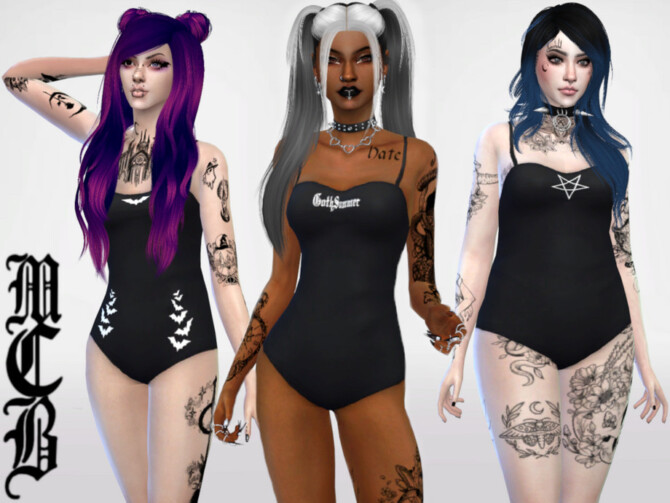 Goth Summer One Piece Swimsuits by MaruChanBe at TSR