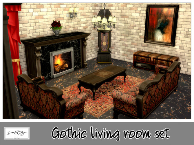 Gothic Living room recolor by so87g at TSR