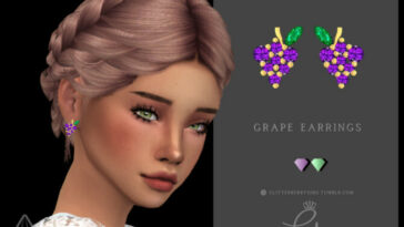 Grape Earrings by Glitterberryfly at TSR