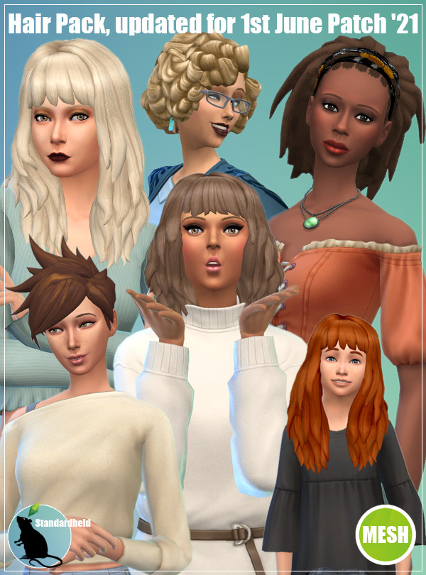 Hair Pack updated with 6 new swatches at Standardheld