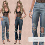 Halle 3D Jeans PipcoxJavaSims Collab at TSR