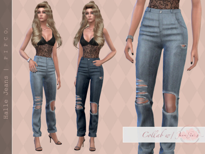 Halle 3D Jeans PipcoxJavaSims Collab at TSR