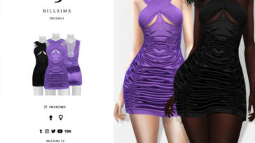 Halterneck Underbust Ruched Mini Dress by Bill Sims at TSR