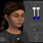 Heart Drop Earrings Child by Glitterberryfly at TSR