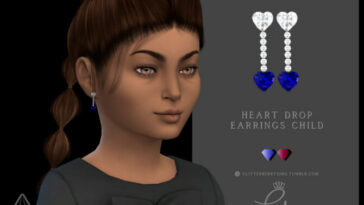 Heart Drop Earrings Child by Glitterberryfly at TSR