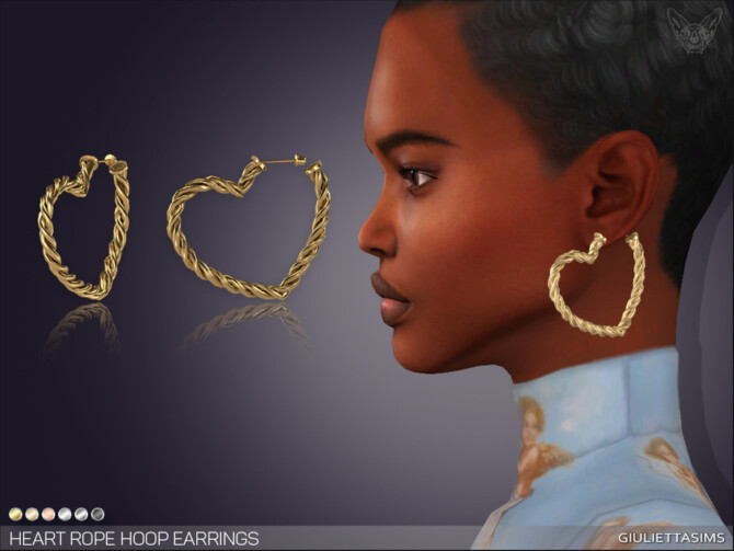 Heart Rope Hoop Earrings by feyona at TSR