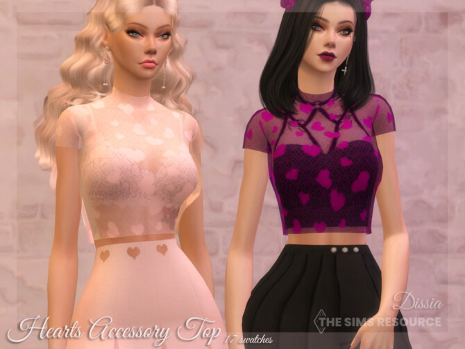 Hearts Accessory Top by Dissia at TSR