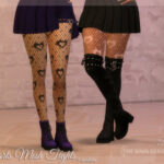 Hearts Mesh Tights by Dissia at TSR