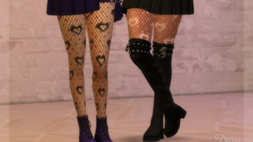 Hearts Mesh Tights by Dissia at TSR