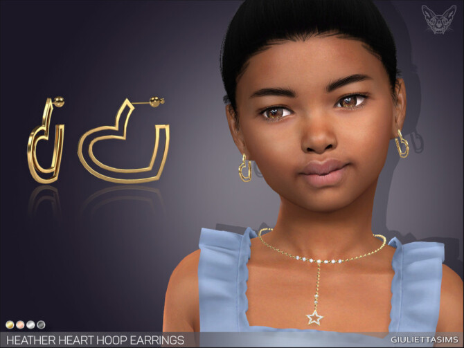 Heather Heart Hoop Earrings For Kids by feyona at TSR