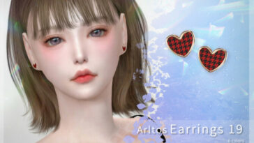 Houndstooth earrings 19 by Arltos at TSR