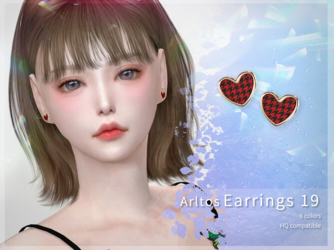 Houndstooth earrings 19 by Arltos at TSR