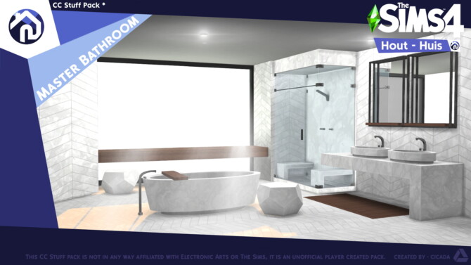 Hout Huis Part 3 (Master Bathroom) by Cicada at Mod The Sims 4