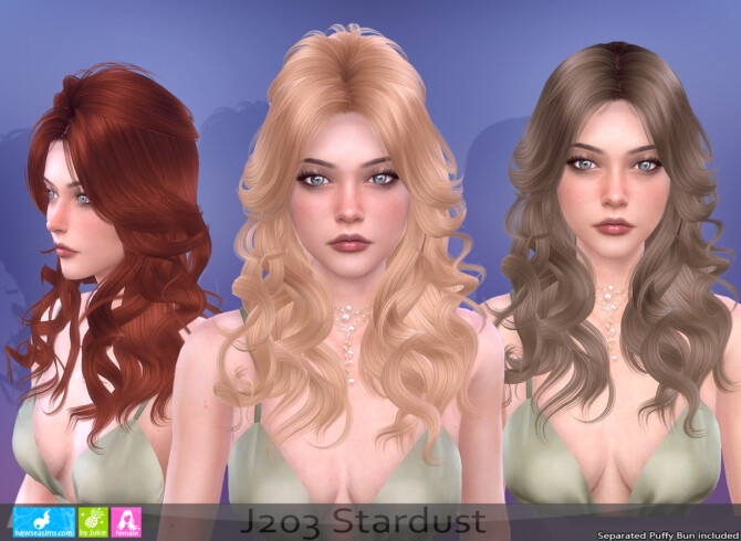 J203 Stardust hair at Newsea Sims 4