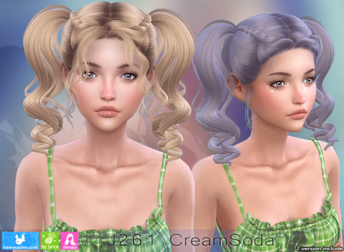 J261 CreamSoda hair (P) at Newsea Sims 4