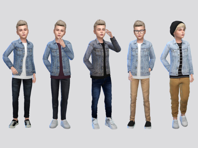 Jaxon Denim Shirt Jacket Boys by McLayneSims at TSR