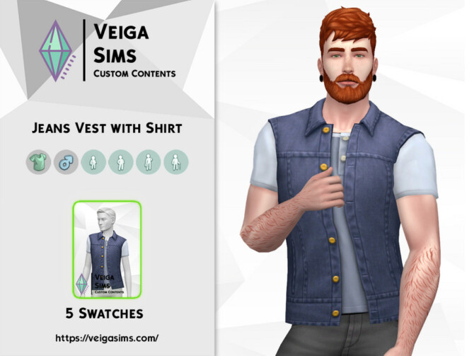 Jeans Vest with Shirt by David_Mtv at TSR