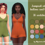 Jumpsuit with buttons and ties by MysteriousOo at TSR