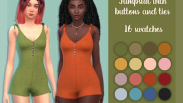 Jumpsuit with buttons and ties by MysteriousOo at TSR