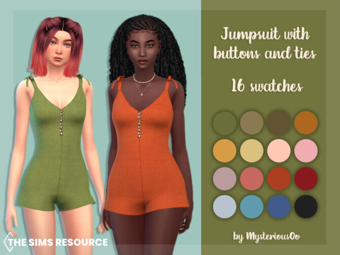 Jumpsuit with buttons and ties by MysteriousOo at TSR