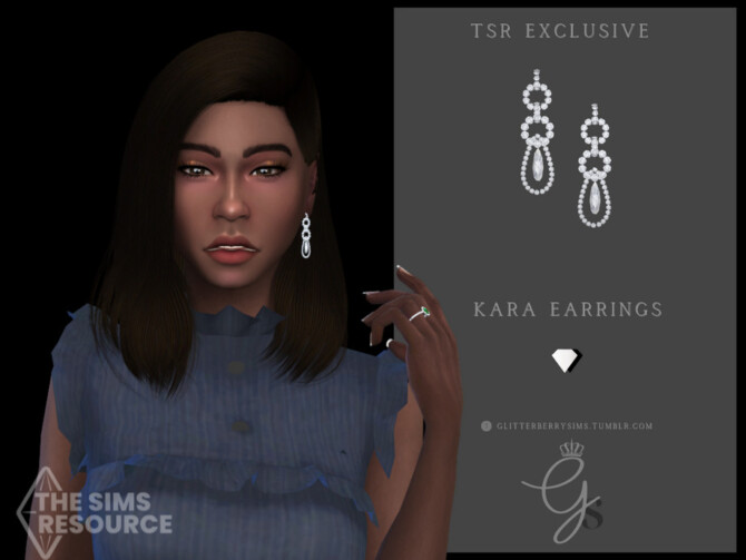 Kara Earrings by Glitterberryfly at TSR