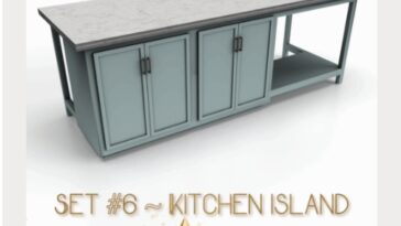 Kitchen island at Sims4 Luxury