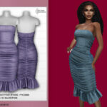 Knitted Ruched Midi Dress MC288 by mermaladesimtr at TSR