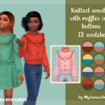 Knitted sweater with ruffles and buttons by MysteriousOo at TSR